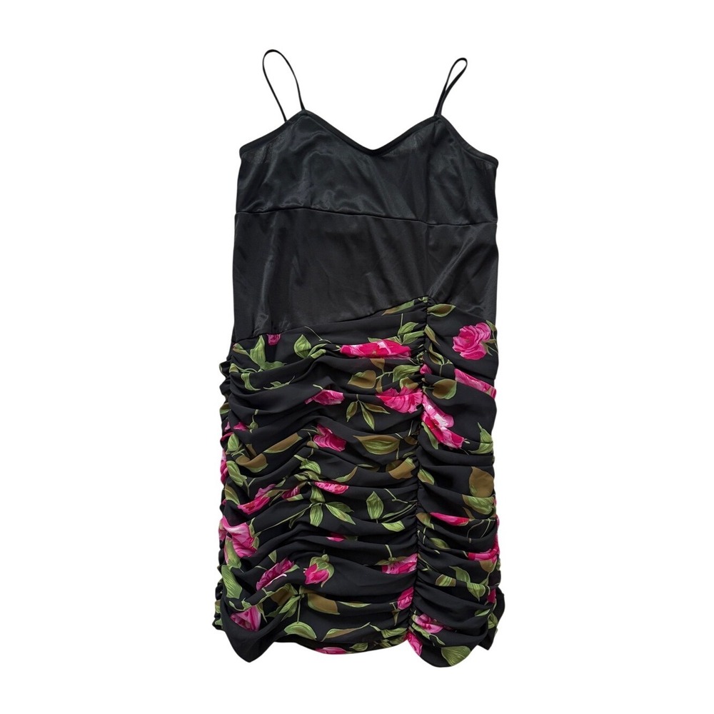 Vintage‎ Pat Richards Floral Ruched Drop Waist Slip Dress 10 Union Made in USA
